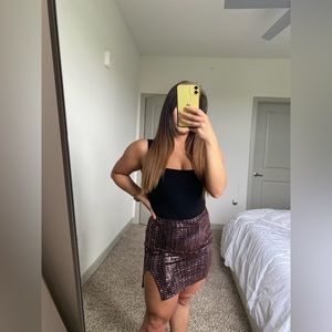 Small Black & Pink Sequin Mini Skirt